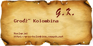 Groó Kolombina névjegykártya